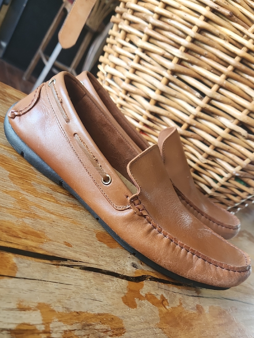 Marc Joseph Men's brown leather sz 9 loafers boat shoe‎